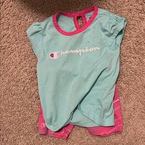 Champion Kids Turquoise and Pink Tee